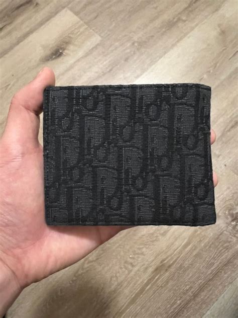 Compact Wallet Black Dior Oblique Jacquard